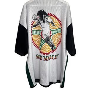 Bob Marley Colorblock Short Sleeve Soccer Graphic Jersey Vintage Made in USA XL